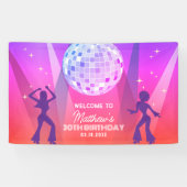 Groovy Retro 70s 80s Disco 30th Birthday Welkom Spandoek (Horizontaal)