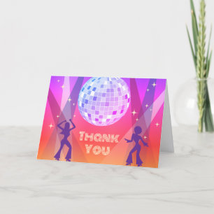 Groovy Retro 70s 80s Disco Dansfeest Bedankkaart