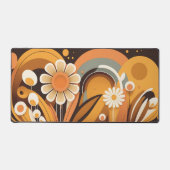 Groovy Retro 70s Abstract Bloemen Bureaumat (Voorkant)