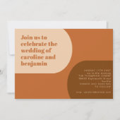 Groovy Retro 70s Arch Shape Tan Terracotta Wedding Kaart (Voorkant)