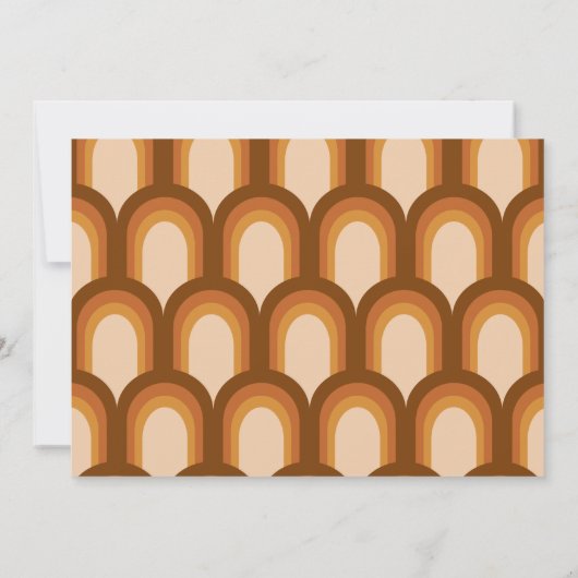 Groovy Retro 70s Arch Shape Tan Terracotta Wedding Kaart (Achterkant)