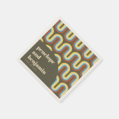 Groovy Retro 70s Art Olive Green Wedding Custom Servet (Hoek)