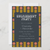 Groovy Retro 70s Bloemen Trendy Verlovingsfeest Kaart (Voorkant)