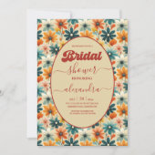 Groovy Retro 70s Bloemen Vrijgezellenfeest Kaart (Voorkant)