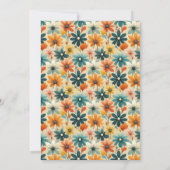 Groovy Retro 70s Bloemen Vrijgezellenfeest Kaart (Achterkant)