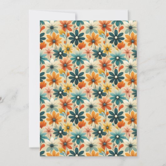 Groovy Retro 70s Bloemen Vrijgezellenfeest Kaart (Achterkant)