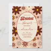 Groovy Retro 70s Bloemen Vrijgezellenfeest Kaart (Voorkant)