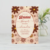 Groovy Retro 70s Bloemen Vrijgezellenfeest Kaart (Staand voorkant)