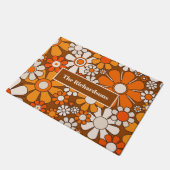 Groovy Retro 70s Bloemenpatroon gepersonaliseerd Deurmat (Schuin)