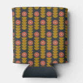 Groovy Retro 70s Bloemstuk Aangepaste Verlovingsfe Blikjeskoeler (Achterkant)
