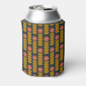 Groovy Retro 70s Bloemstuk Aangepaste Verlovingsfe Blikjeskoeler (Blikje Achterkant)