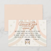 groovy retro 70s boeken voor baby uitnodiging inla informatiekaartje (Voorkant / Achterkant)