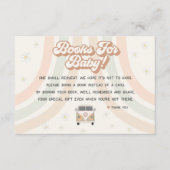 groovy retro 70s boeken voor baby uitnodiging inla informatiekaartje (Voorkant)