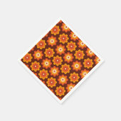 Groovy retro 70s boho hippie oranje bloempatroon servet (Hoek)