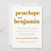 Groovy Retro 70s botanische all-in-one bruiloft Kaart (Voorkant)