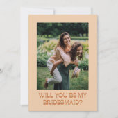 Groovy Retro 70s Bridesmaid proposal fotokaart (Voorkant)