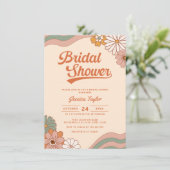 Groovy Retro 70s Daisy Floral Vrijgezellenfeest Kaart (Staand voorkant)