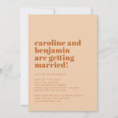 Groovy Retro 70s Design Beige Terracotta Wedding Kaart (Voorkant)