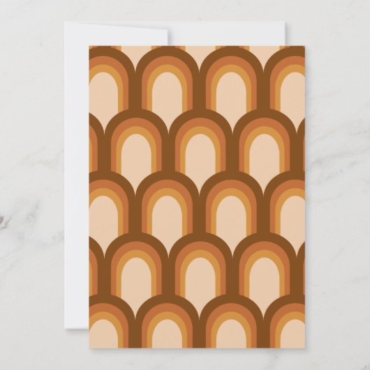 Groovy Retro 70s Design Beige Terracotta Wedding Kaart (Achterkant)