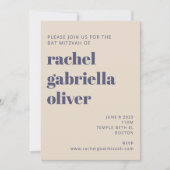 Groovy Retro 70s Design Blue Pink Bat Mitzvah Kaart (Voorkant)