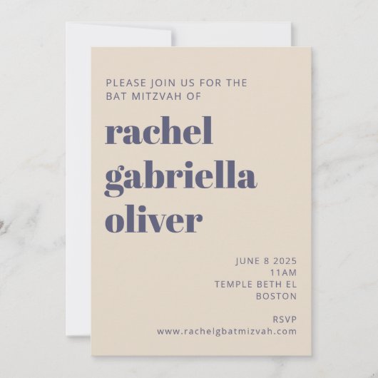 Groovy Retro 70s Design Blue Pink Bat Mitzvah Kaart (Voorkant)