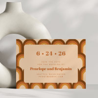 Groovy Retro 70s Design Boho Brown Wedding