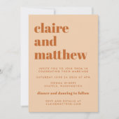 Groovy Retro 70s Design Brown Geometric Wedding Kaart (Voorkant)