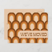 Groovy Retro 70s Design Brown New Address We moved Briefkaart (Voorkant / Achterkant)