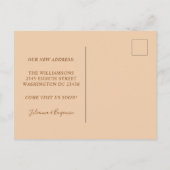 Groovy Retro 70s Design Brown New Address We moved Briefkaart (Achterkant)