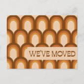 Groovy Retro 70s Design Brown New Address We moved Briefkaart (Voorkant)
