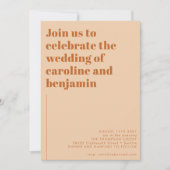 Groovy Retro 70s Design Brown Terracotta Wedding Kaart (Voorkant)