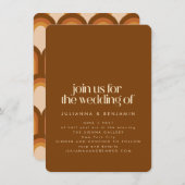 Groovy Retro 70s Design Brown Unique Fun Wedding Kaart (Voorkant / Achterkant)