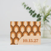 Groovy Retro 70s Design in Brown and Sand Wedding Briefkaart (Staand voorkant)