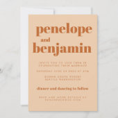 Groovy Retro 70s Design in Brown and Sand Wedding Kaart (Voorkant)