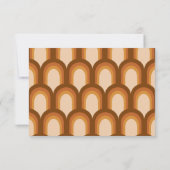 Groovy Retro 70s Design in Brown and Sand Wedding RSVP Kaartje (Achterkant)
