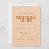 Groovy Retro 70s Design in Brown Rehearsal Dinner Kaart (Voorkant)