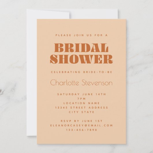 Groovy Retro 70s design in Brown Vrijgezellenfeest Kaart (Voorkant)