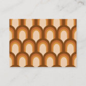 Groovy Retro 70s Design in Brown Wedding Website Informatiekaartje (Achterkant)
