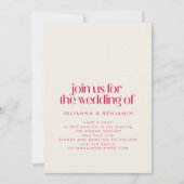 Groovy Retro 70s Design in Hot Pink Wedding Kaart (Voorkant)