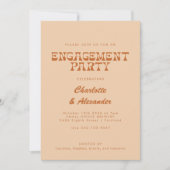 Groovy Retro 70s Design Tan Verloving Host Party Kaart (Voorkant)