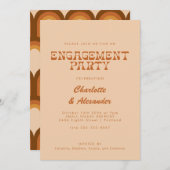 Groovy Retro 70s Design Tan Verloving Host Party Kaart (Voorkant / Achterkant)