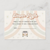groovy retro 70s diaper raffle call insert informatiekaartje (Voorkant)
