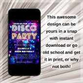 Groovy Retro 70's Disco Party Uitnodiging