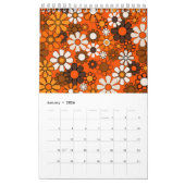 Groovy Retro 70s Floral 2025 Bruin en Sinaasappel Kalender (Jan 2026)