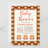 Groovy Retro 70s Floral Baby shower Kaart (Voorkant)