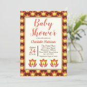 Groovy Retro 70s Floral Baby shower Kaart (Staand voorkant)