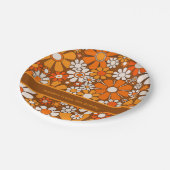 Groovy Retro 70s Floral gepersonaliseerd Papieren Bordje (Gekanteld)