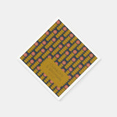 Groovy Retro 70s Floral Gold Blue Custom Wedding Servet (Hoek)
