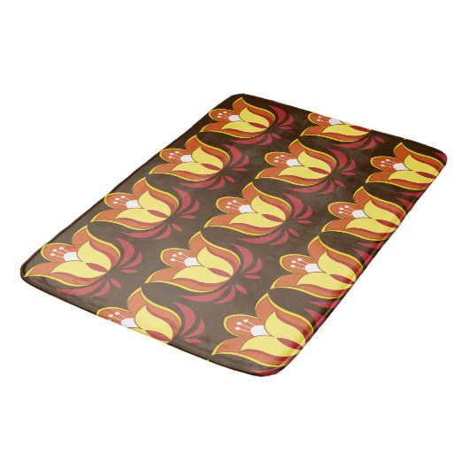 Groovy Retro 70s Flowers Badmat (Gekanteld)