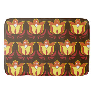 Groovy Retro 70s Flowers Badmat